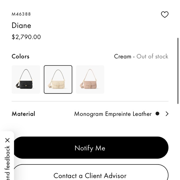 Louis Vuitton Diane Monogram Empreinte, Cream color - **Brand New** - Picture 11 of 11